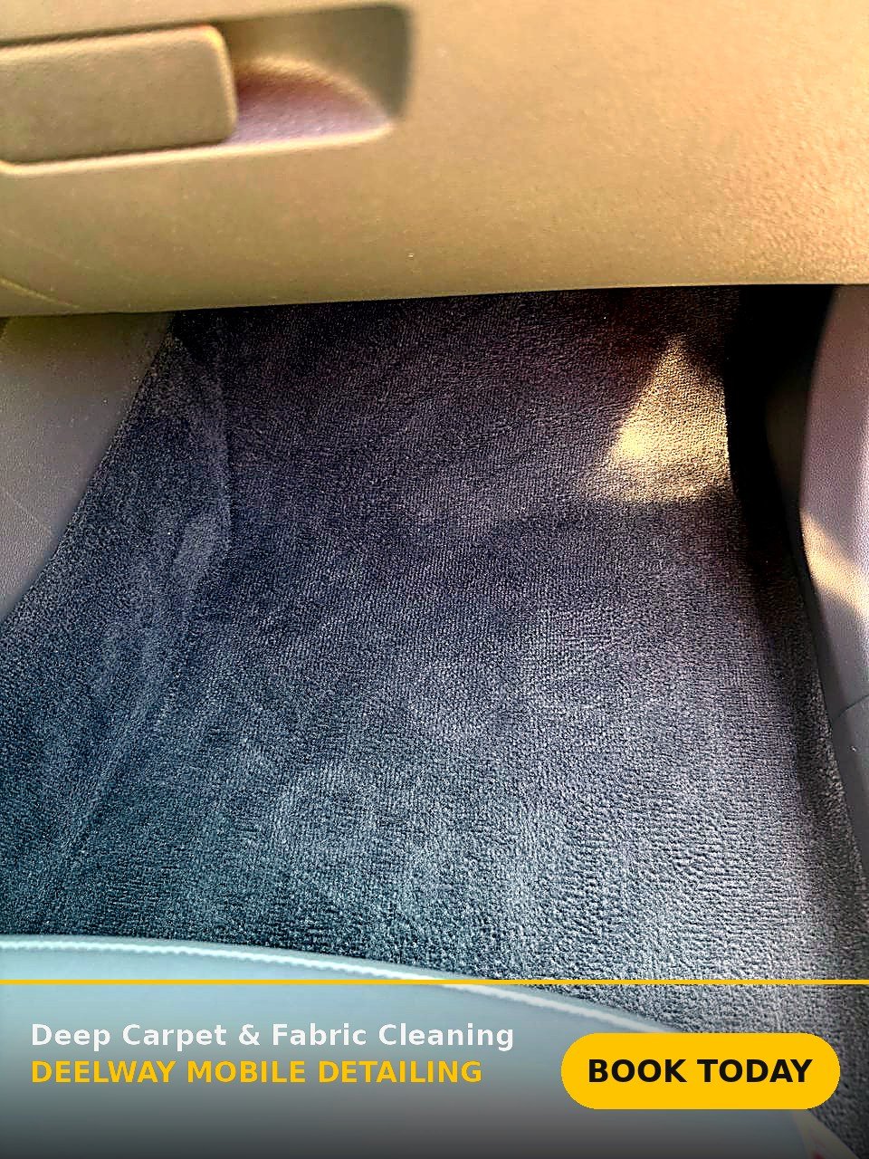 Vehicle carpet cleaned by the Nexo Cleaning Services mobile detailing team