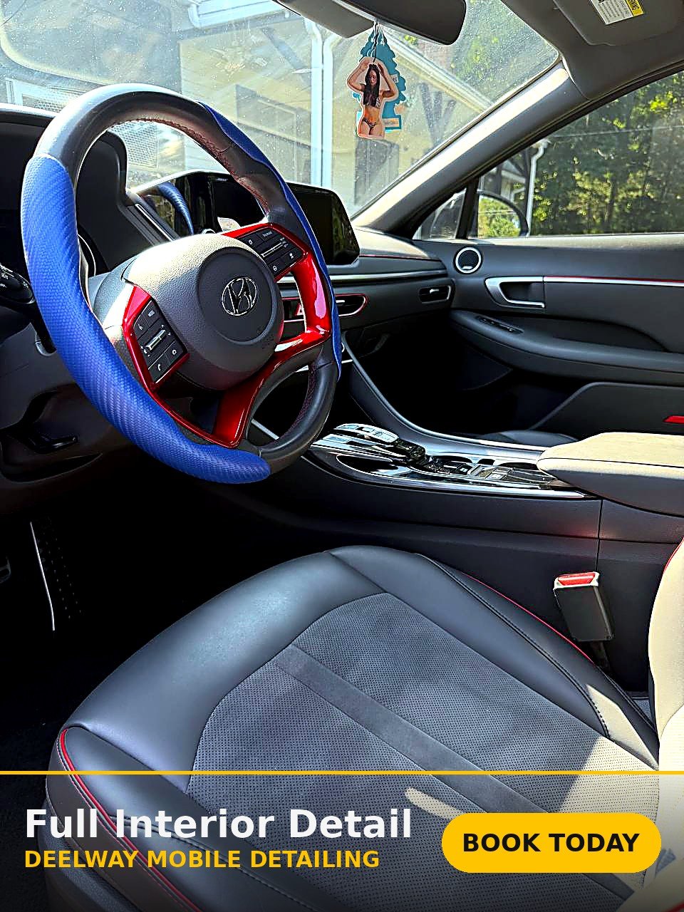 A vehicle dashboard detailed by the Nexo Cleaning Services mobile detailing team