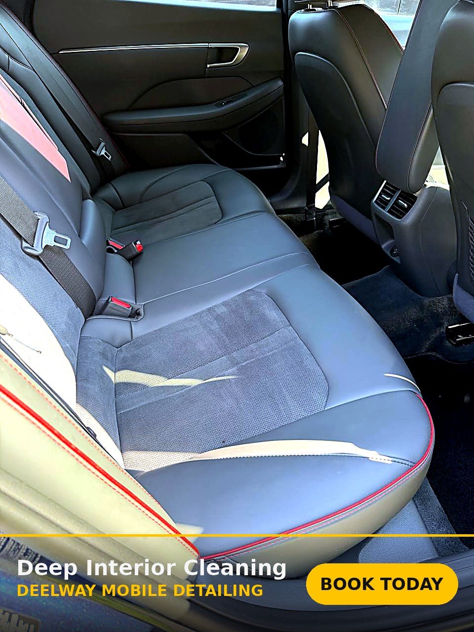 Vehicle seats cleaned by the Nexo Cleaning Services mobile detailing team
