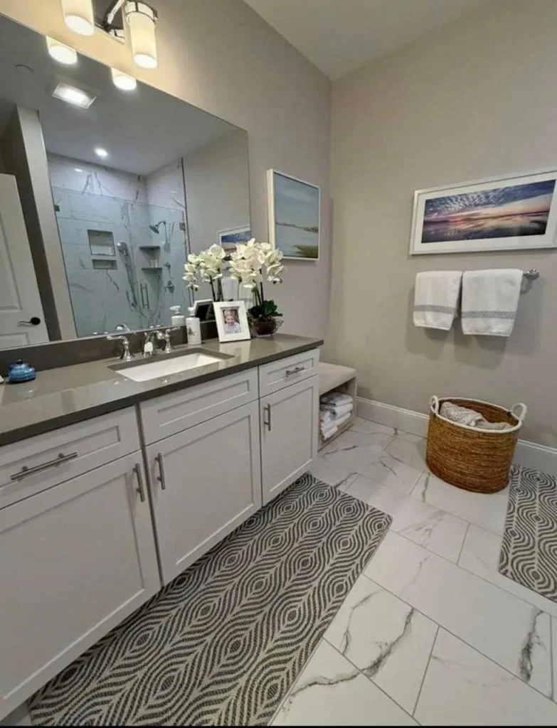 A bathroom cleaned and sanitized by the Nexo Cleaning Services team
